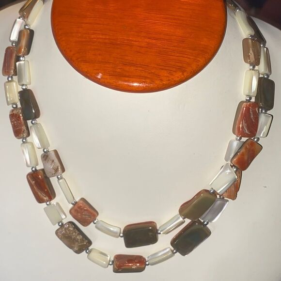 Sterling Silver and Nautilus Shell Necklace - Picture 1 of 9